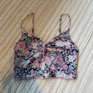 FLORAL CROP TIE CAMI
